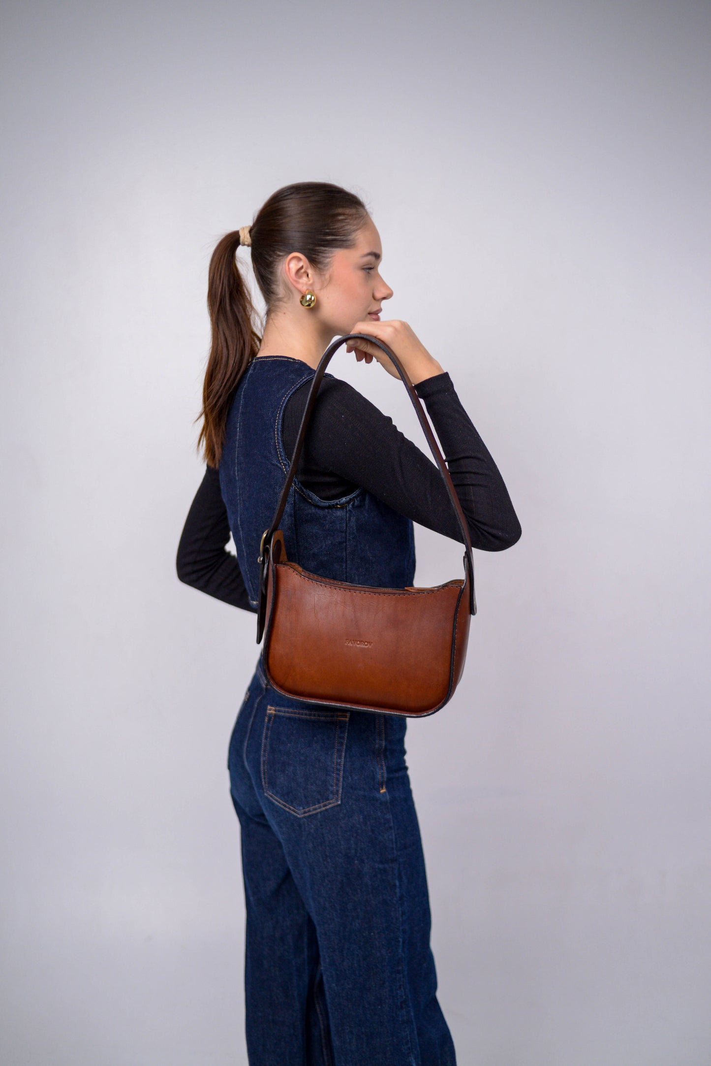 Womens leather bag, Full Grain Leather shoulder bag, Gift for Women, brown cognac leather bag