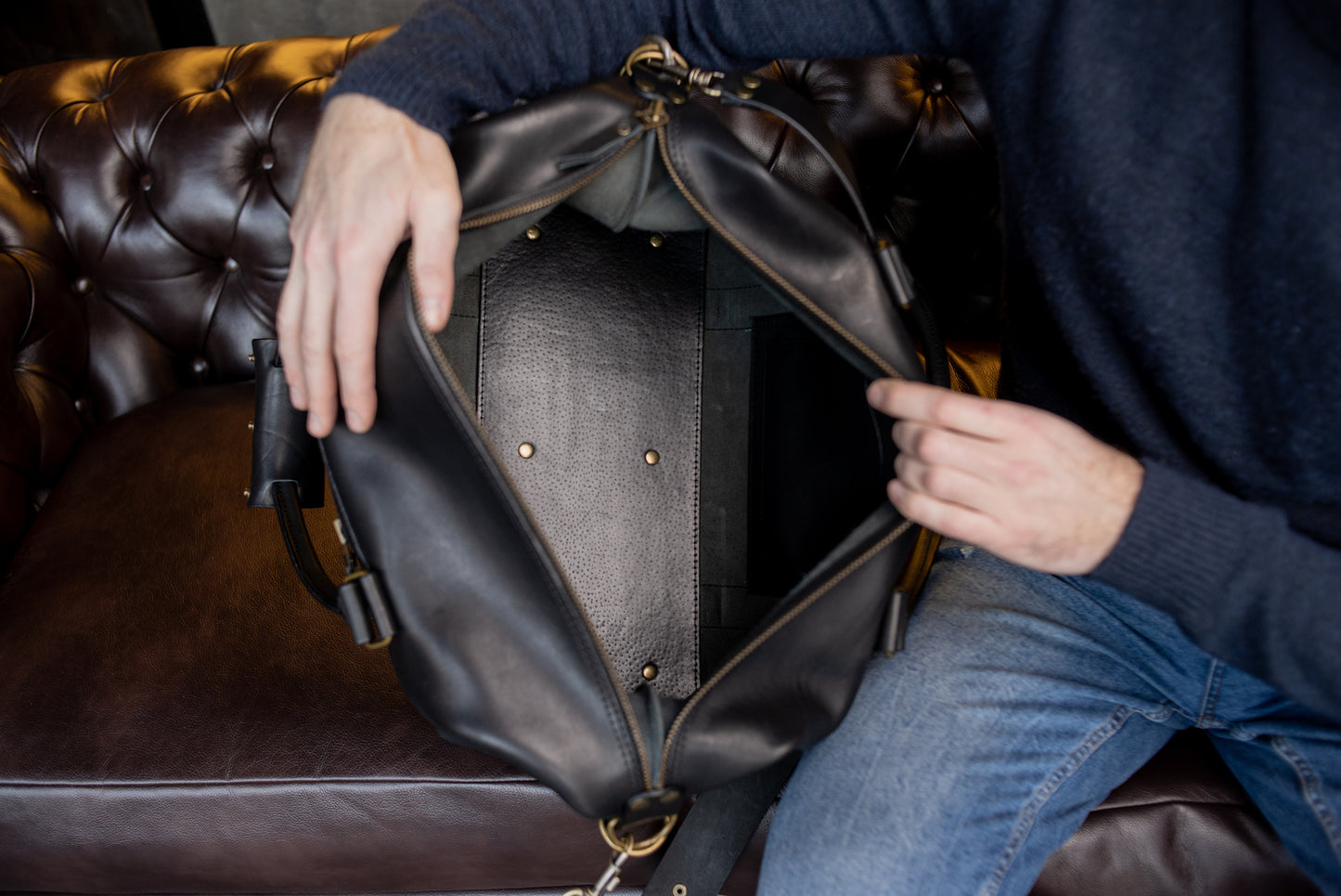 Leather Travel Bag for Men, Anniversary Gift for Husband, Leather duffel bag