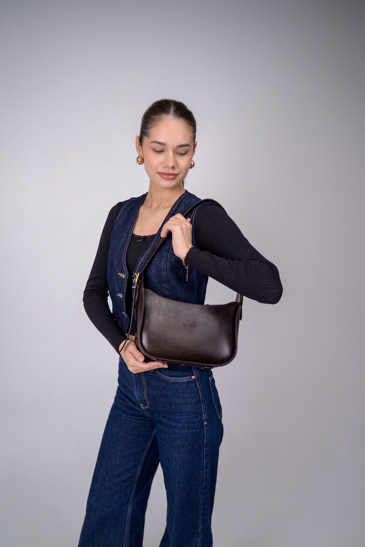 Womens leather bag, Full Grain Leather shoulder bag, Gift for Women, Brown leather bag