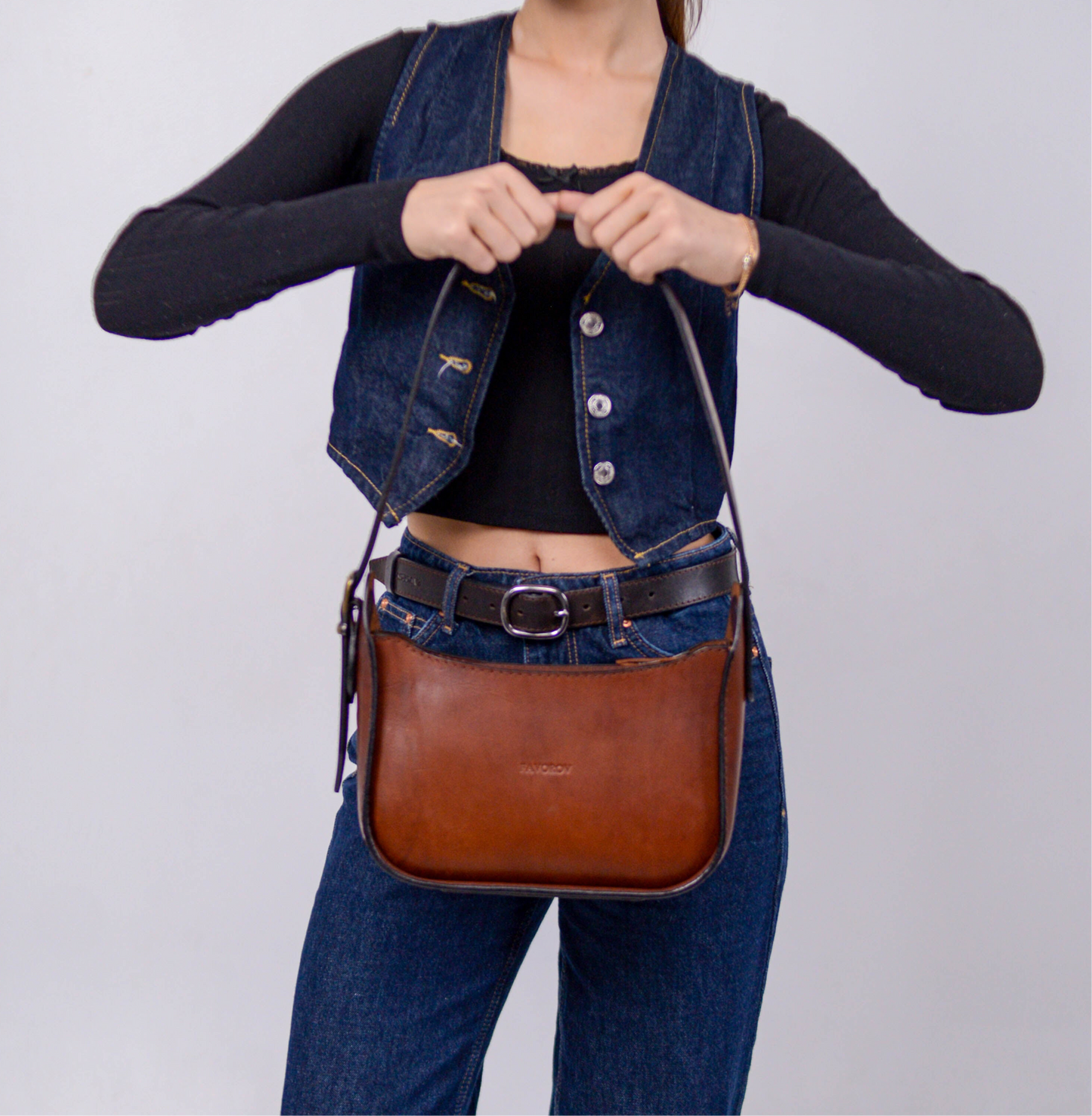 Womens leather bag, Full Grain Leather shoulder bag, Gift for Women, brown cognac leather bag