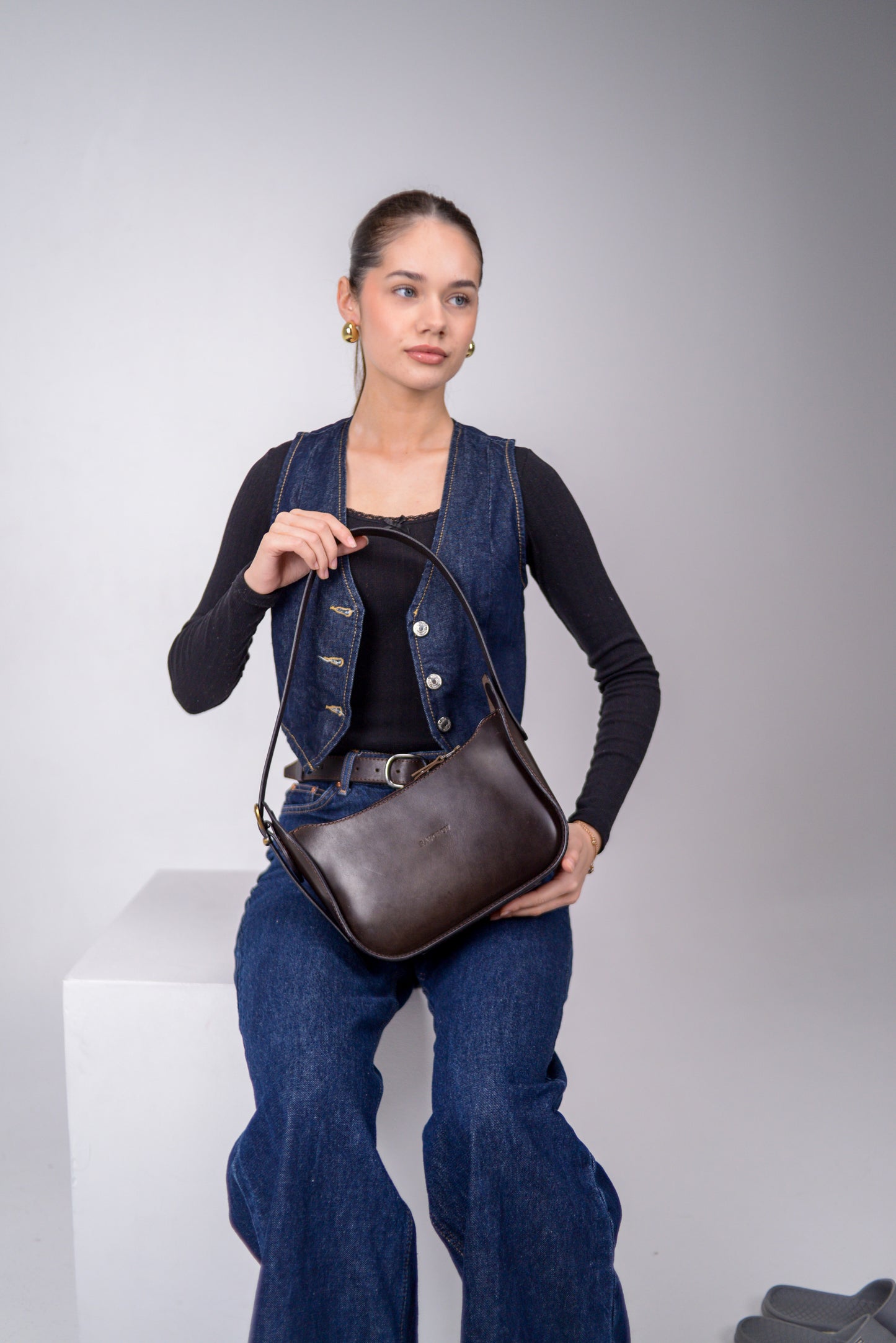 Womens leather bag, Full Grain Leather shoulder bag, Gift for Women, Brown leather bag