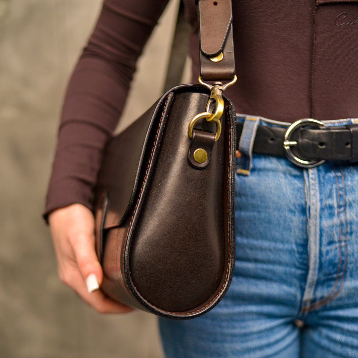 Womens leather bag, Full Grain Leather shoulder bag, Gift for Women, Cognac Purse for Her, Crossbody Bag