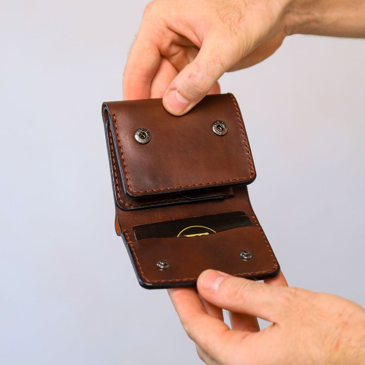 Brown Trifold Leather Wallet, Vintage Look Wallet