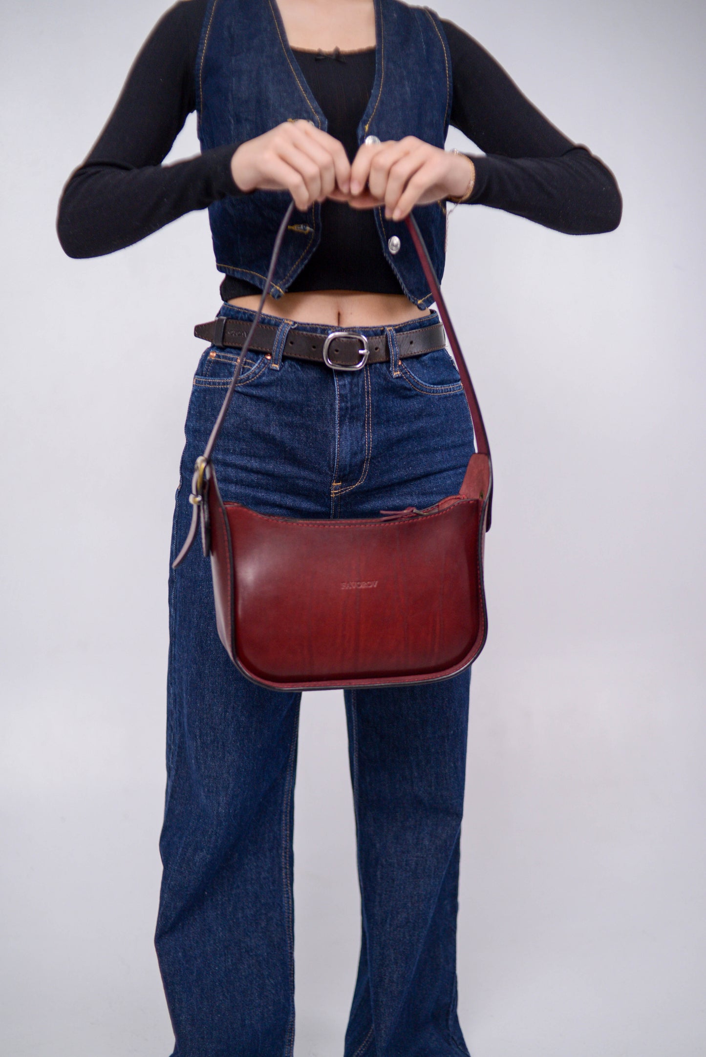 Womens leather bag, Full Grain Leather shoulder bag, Gift for Women, Burgundy leather bag