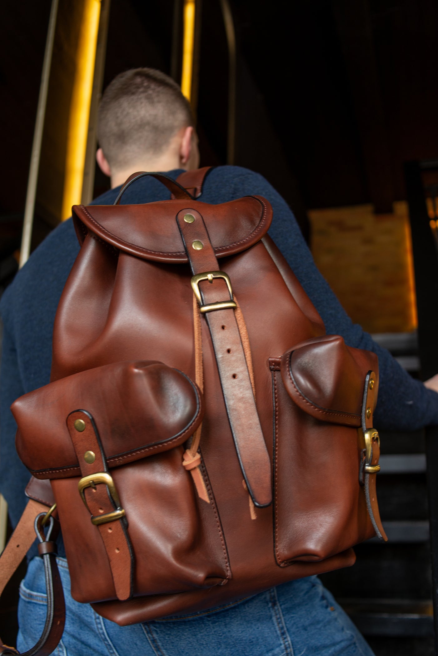 Personalized Backpack Handmade Full Grain Leather Backpack Travel Backpack