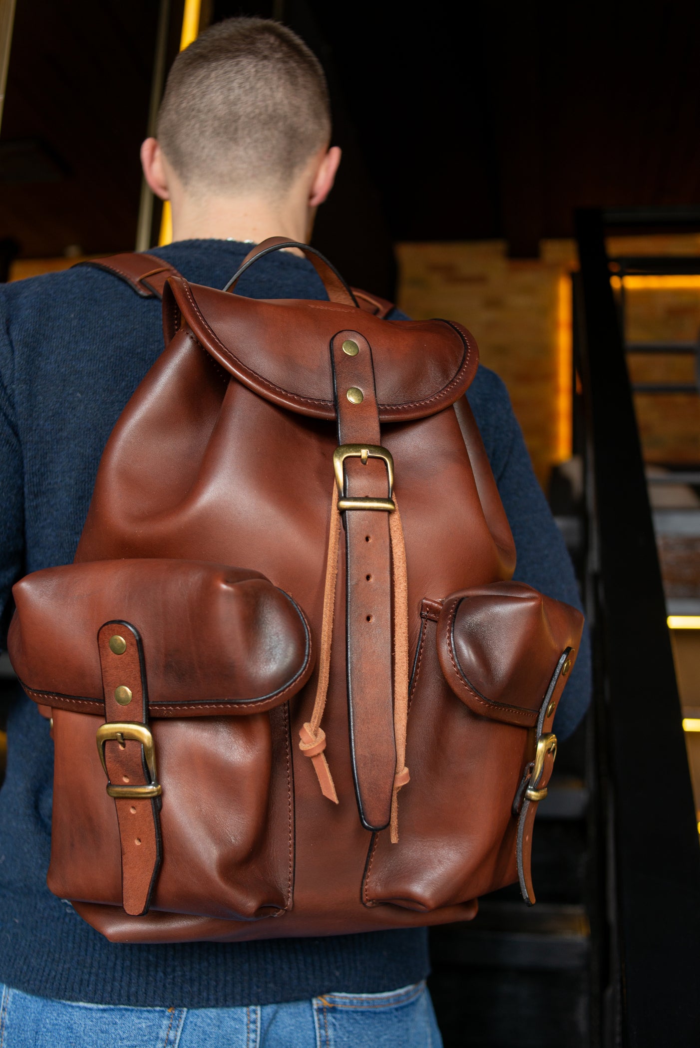 Personalized Backpack Handmade Full Grain Leather Backpack Travel Backpack