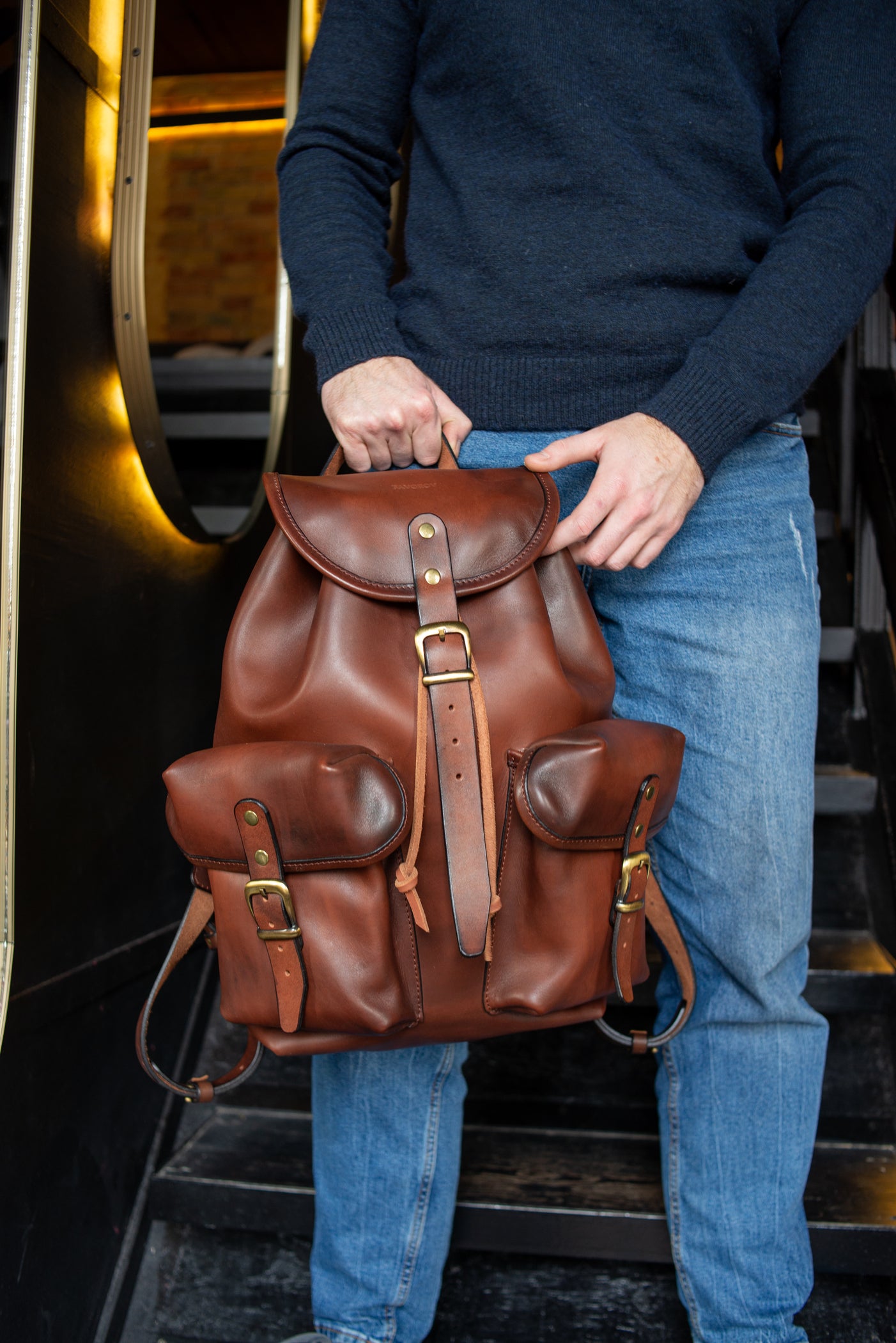 Personalized Backpack Handmade Full Grain Leather Backpack Travel Backpack