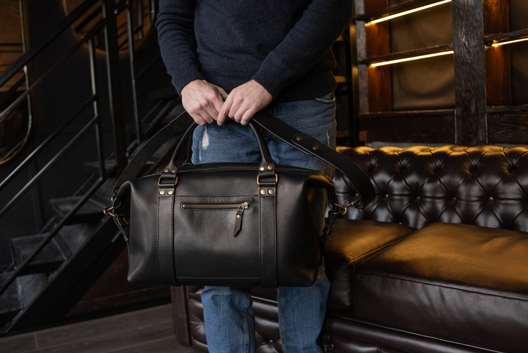 Leather Travel Bag for Men, Anniversary Gift for Husband, Leather duffel bag 