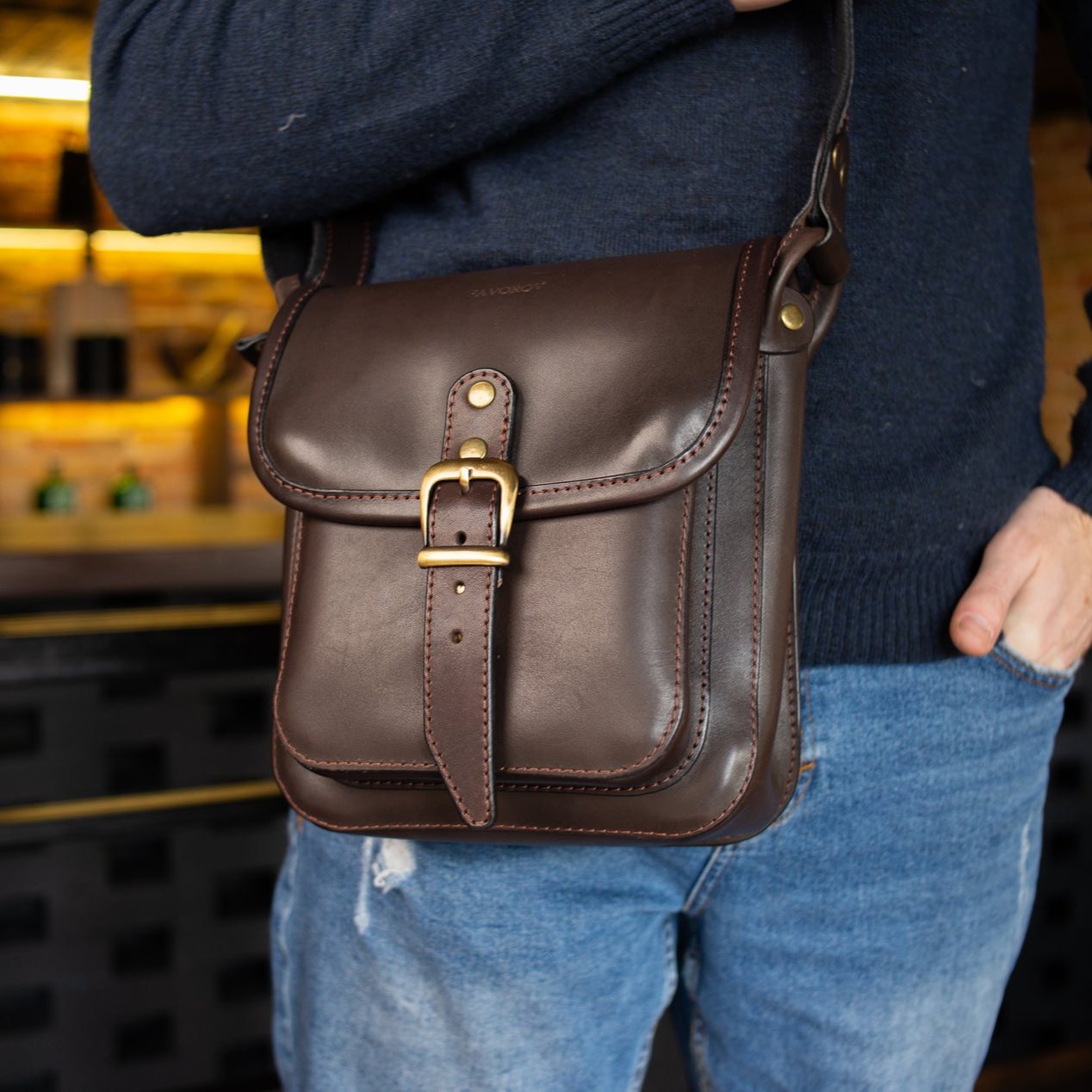 Personalized men shoulder bag, Handmade Leather Mens Bag Cross-body, Leather Messenger Bag Men