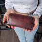 Personalized Leather Clutch, Full Grain Leather Clutch Wallet