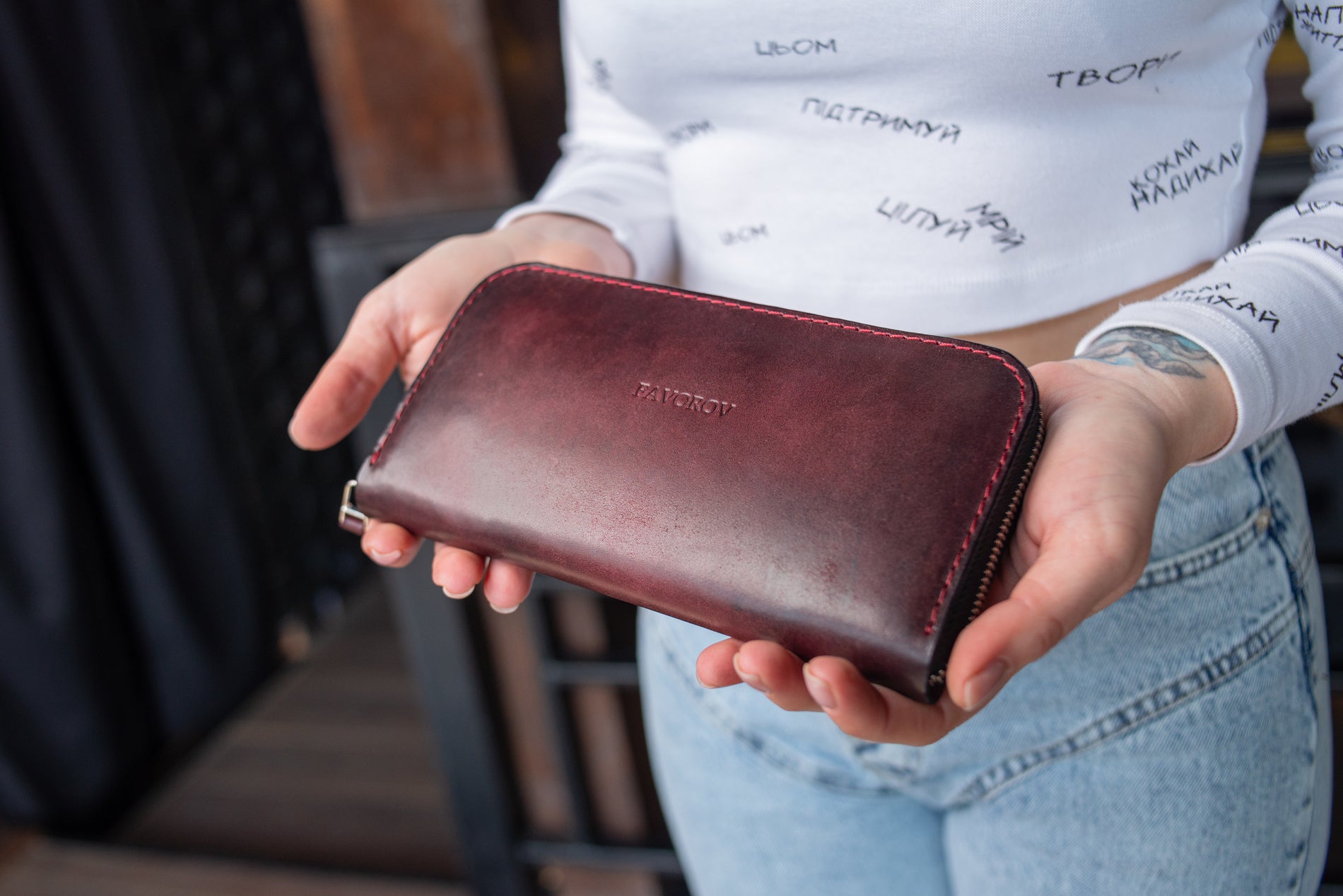 Personalized Leather Clutch, Full Grain Leather Clutch Wallet