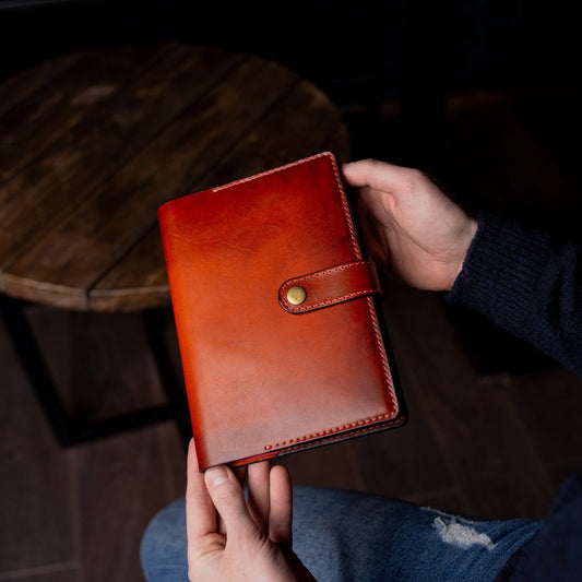 Leather notebook journal cover, Full Grain Leather Journal A5, Personalized