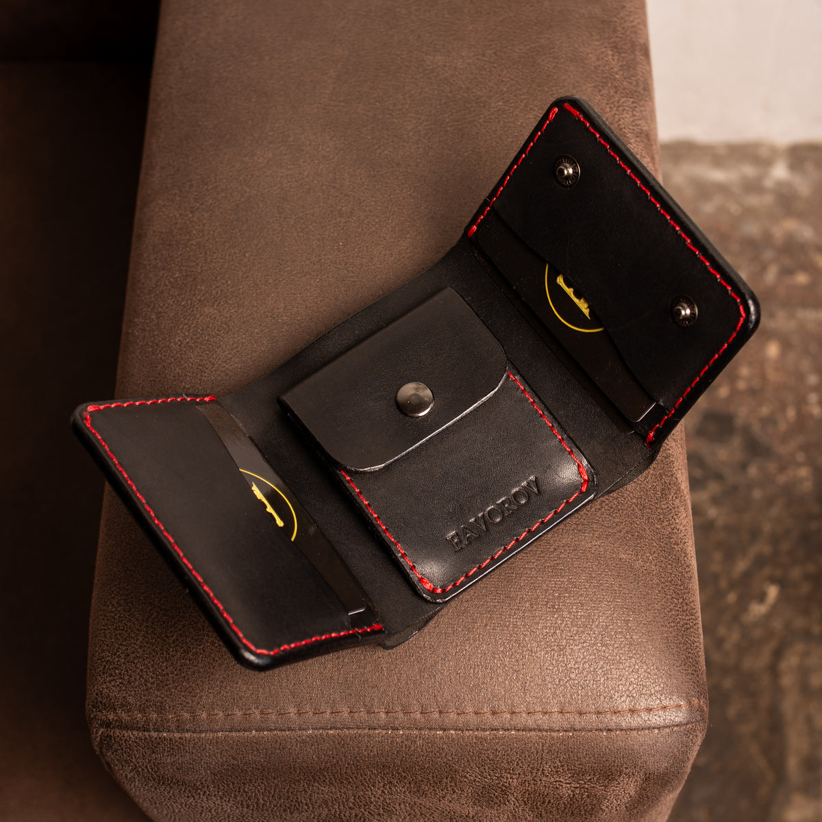 Black Trifold Leather Wallet, Vintage Look Wallet