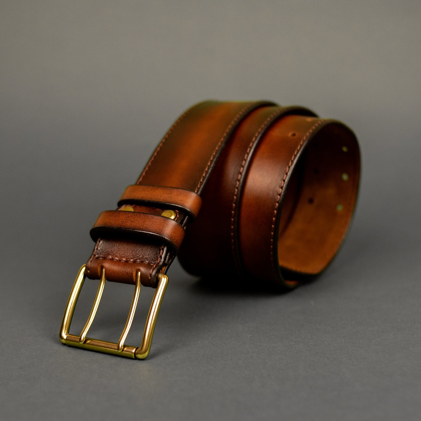 Leather Belt, Full Grain Leather Belt, Brown Leather Belt 5 cm wide, Brass buckle