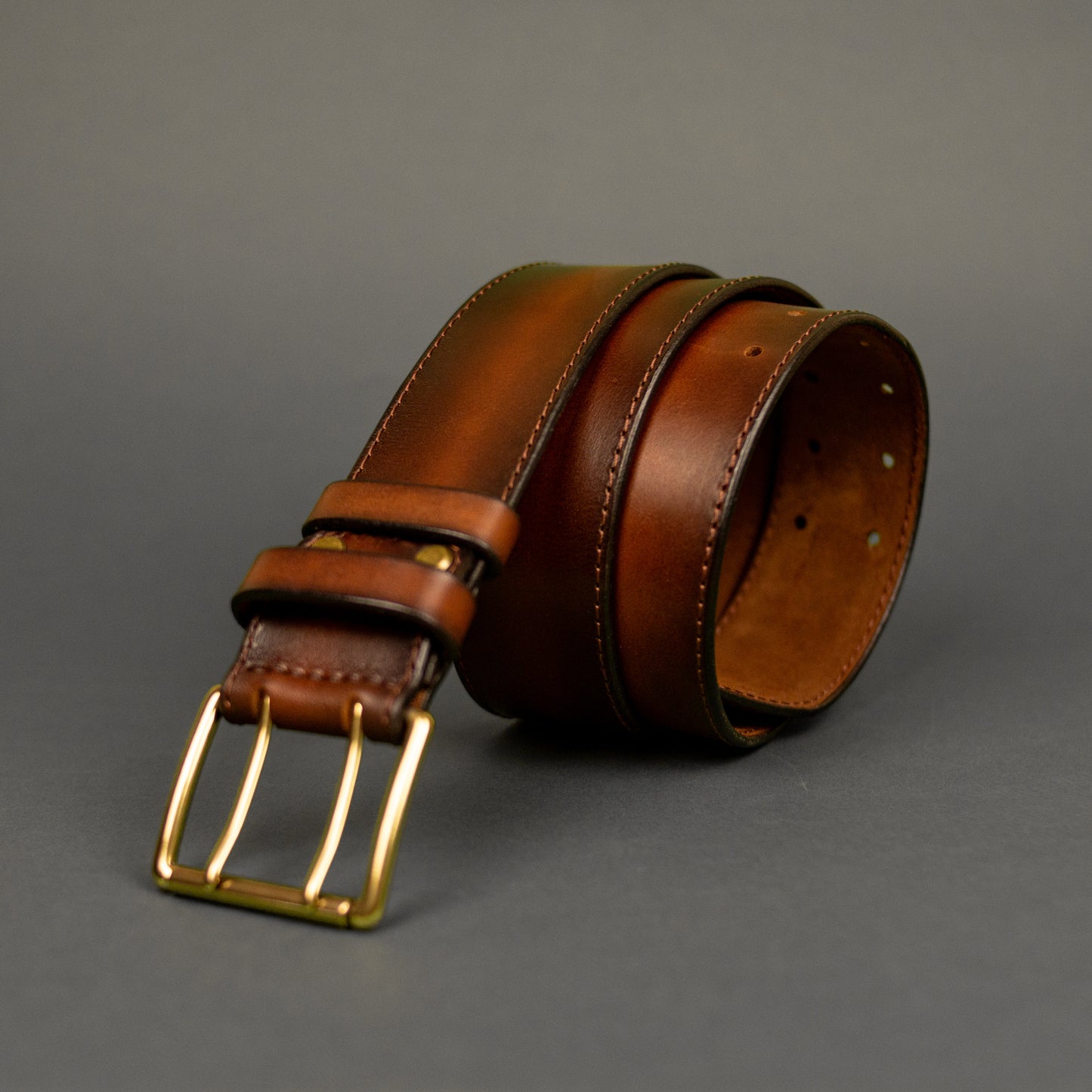 Leather Belt, Full Grain Leather Belt, Brown Leather Belt 5 cm wide, Brass buckle
