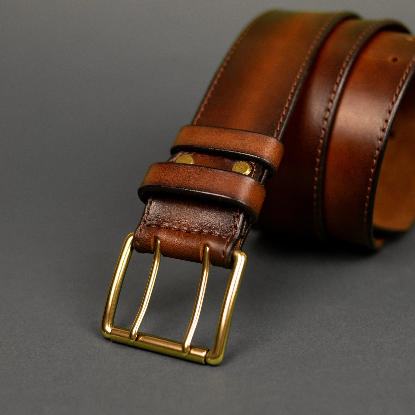 Leather Belt, Full Grain Leather Belt, Brown Leather Belt 5 cm wide, Brass buckle