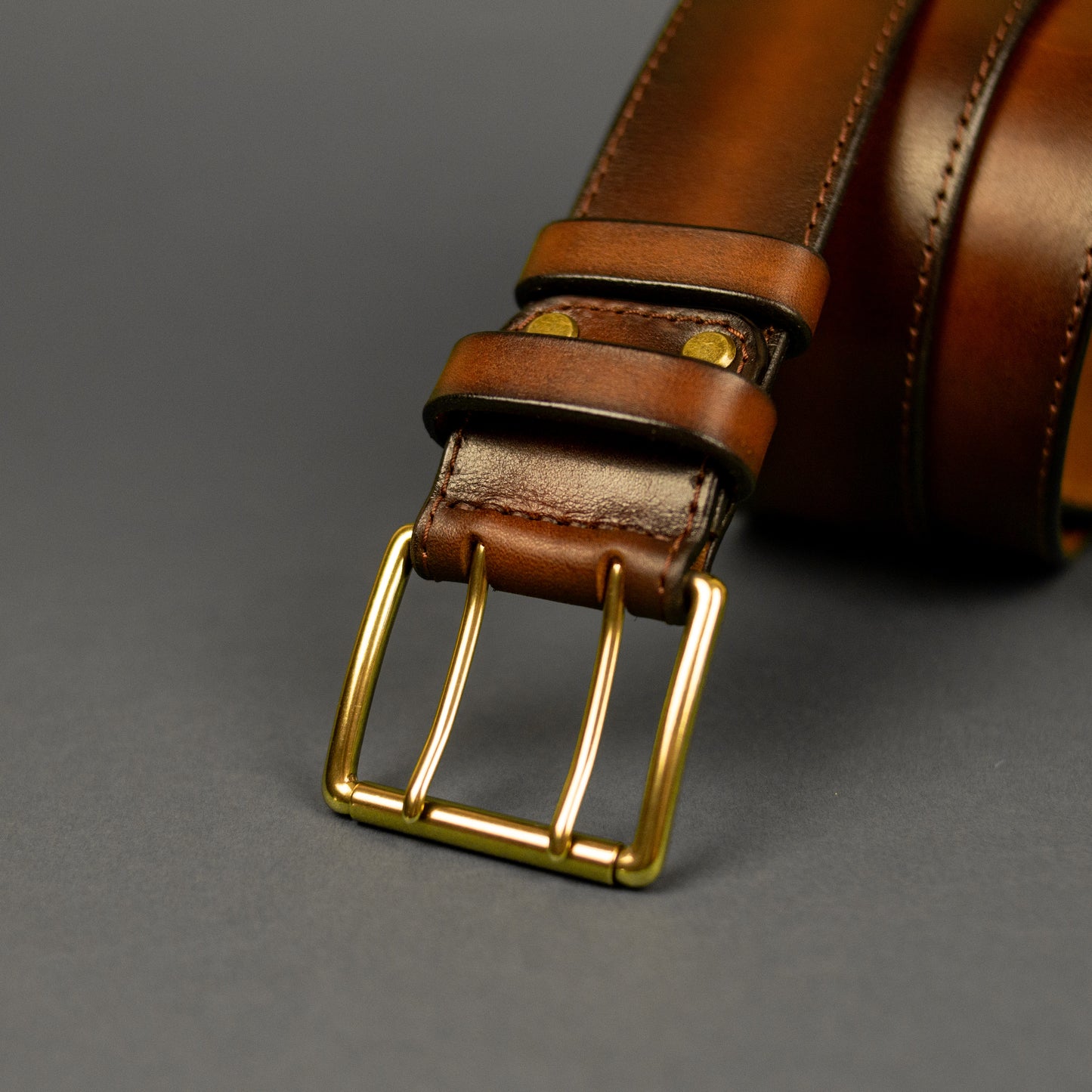 Leather Belt, Full Grain Leather Belt, Brown Leather Belt 5 cm wide, Brass buckle