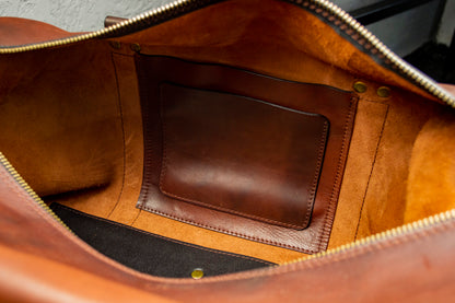 Leather Travel Bag for Men, Anniversary Gift for Husband, Leather Weekender Bag