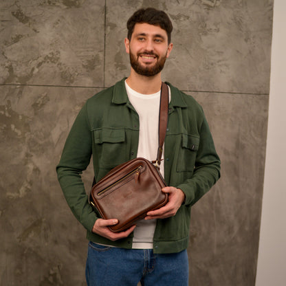 Personalized Full Grain Leather bag, Gift for men, Tablet Bag, leather crossbody bag, Satchel Bag, Messenger bag