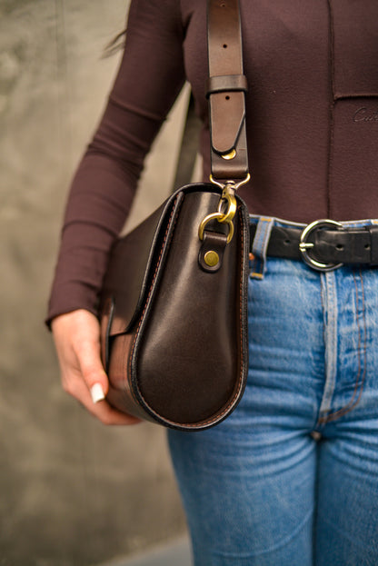 Womens leather bag, Full Grain Leather shoulder bag, Gift for Women, Cognac Purse for Her, Crossbody Bag