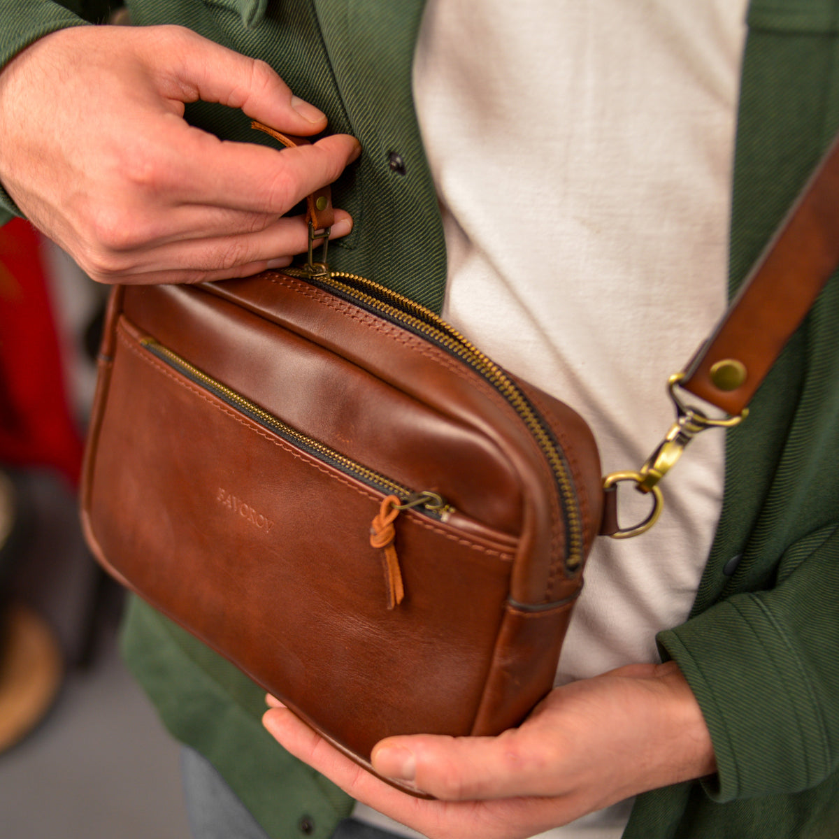 Handmade Leather shoulder Bag – Full Grain Leather