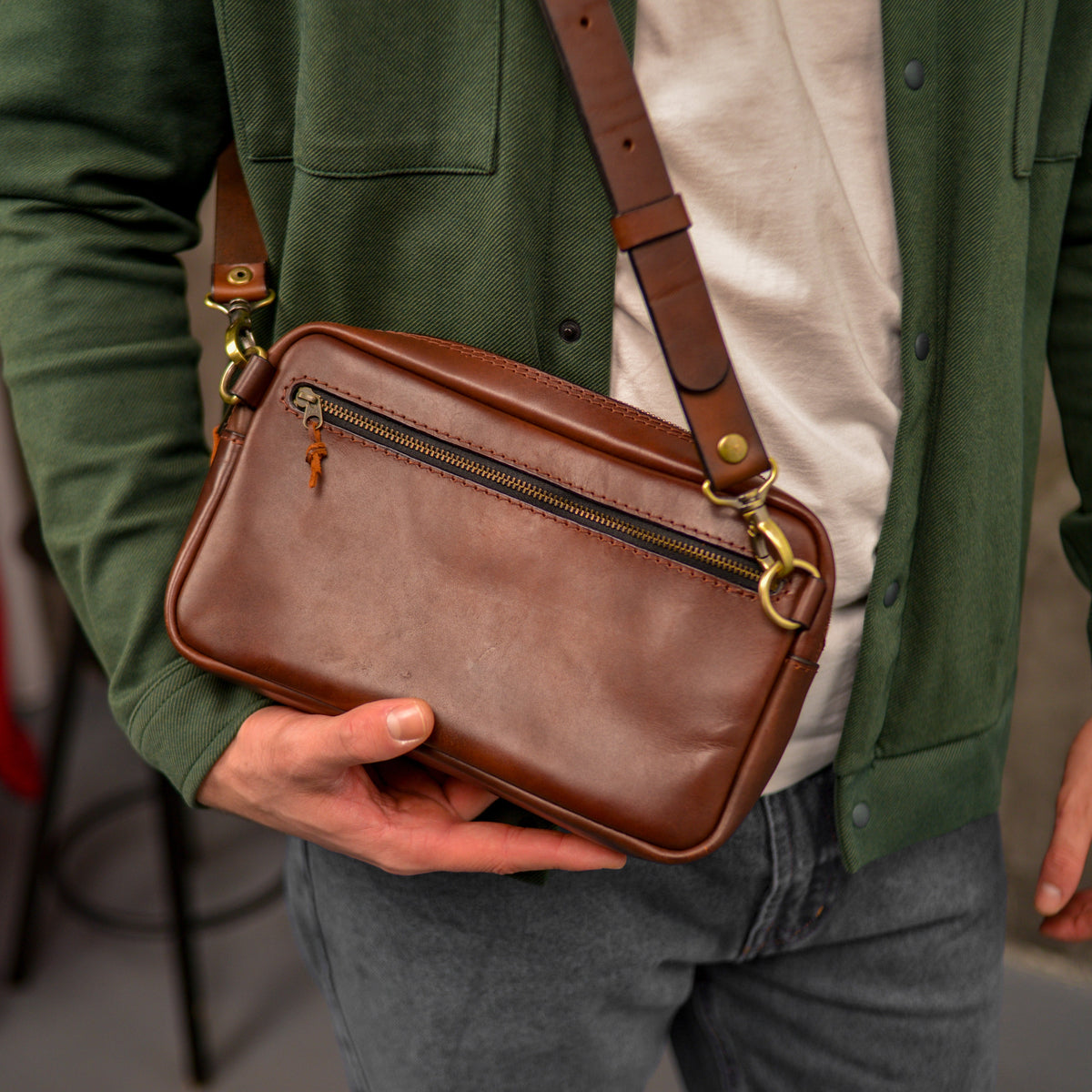 Handmade Leather shoulder Bag – Full Grain Leather
