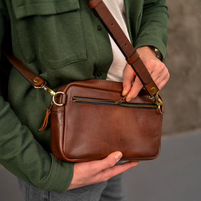Handmade Leather shoulder Bag – Full Grain Leather