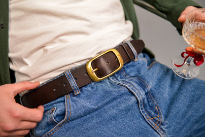 Full Grain Leather Belt, Brown Leather Belt, Mens Leather Belt, Womens Leather Belt, gift for boyfriend, Brass Buckle