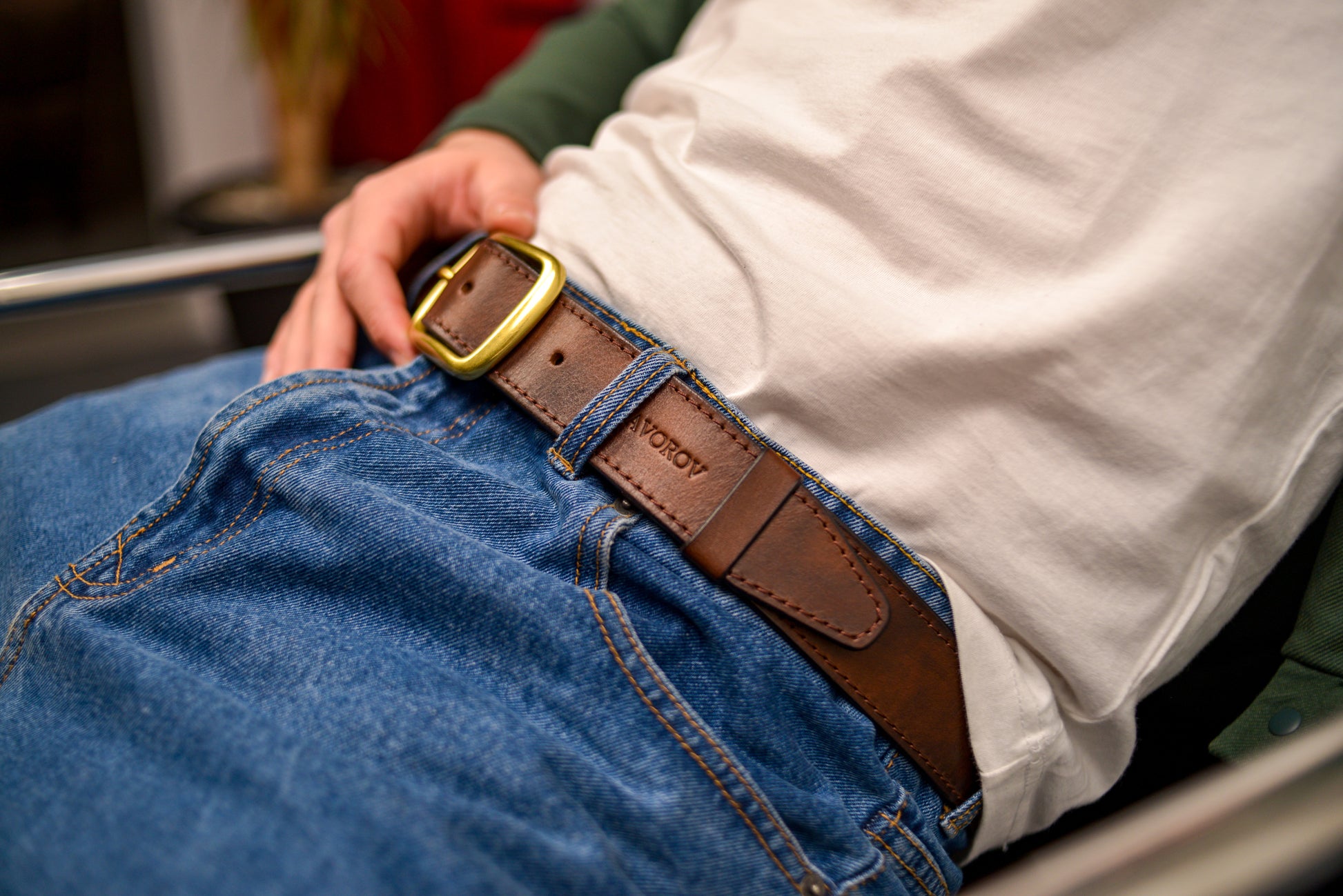 Full Grain Leather Belt, Brown Leather Belt, Mens Leather Belt, Womens Leather Belt, gift for boyfriend, Brass Buckle