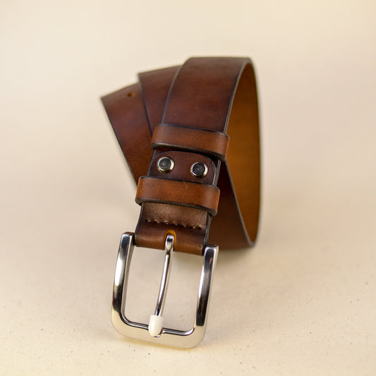 Full Grain Leather Belt, Brown Leather Belt, Mens Leather Belt, Womens Leather Belt, gift for boyfriend, Stainless steel Buckle