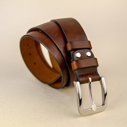 Full Grain Leather Belt, Brown Leather Belt, Mens Leather Belt, Womens Leather Belt, gift for boyfriend, Stainless steel Buckle