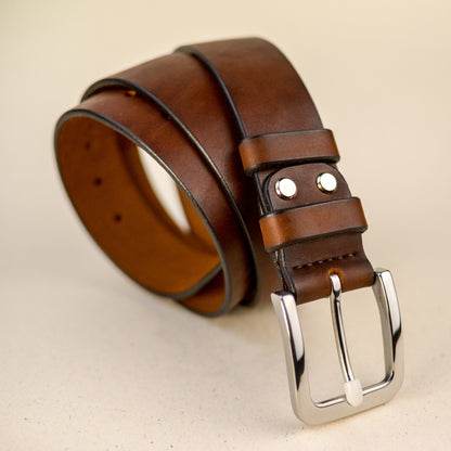 Full Grain Leather Belt, Brown Leather Belt, Mens Leather Belt, Womens Leather Belt, gift for boyfriend, Stainless steel Buckle