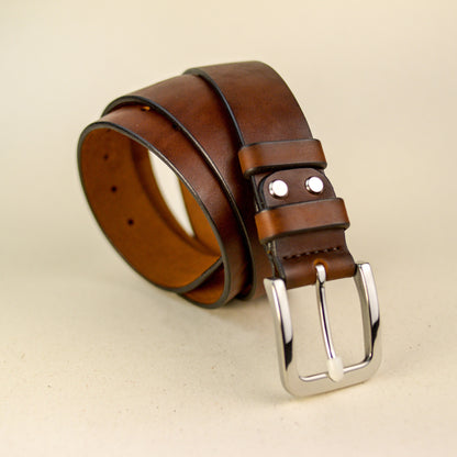 Full Grain Leather Belt, Brown Leather Belt, Mens Leather Belt, Womens Leather Belt, gift for boyfriend, Stainless steel Buckle