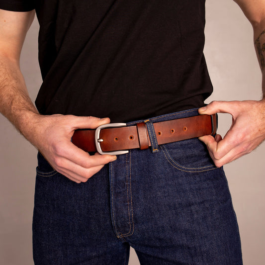 Leather Belt, Full Grain Leather Belt, Brown Leather Belt