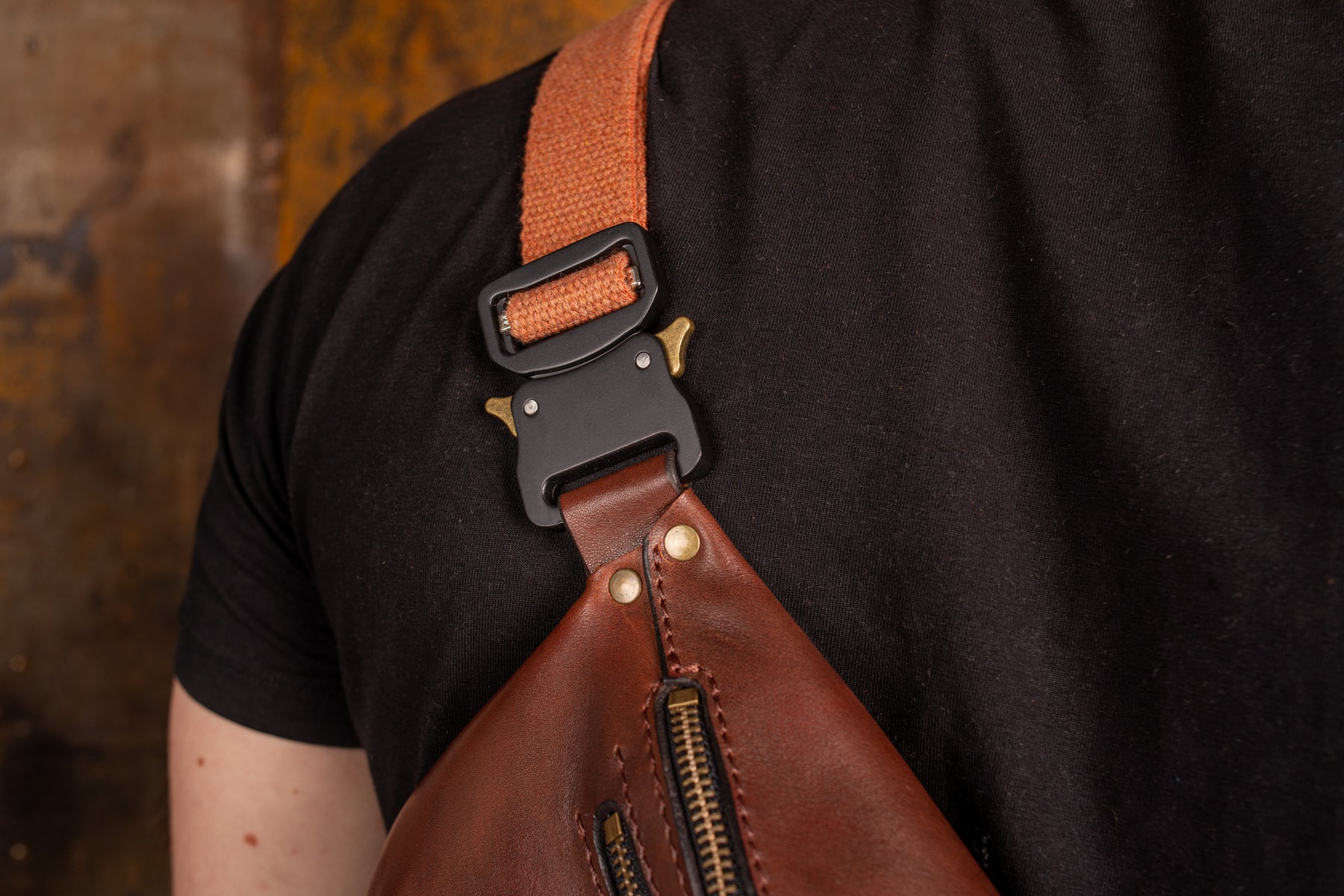 Personalized men shoulder bag, Brown leather belt bag, men’s leather bag, waist bag