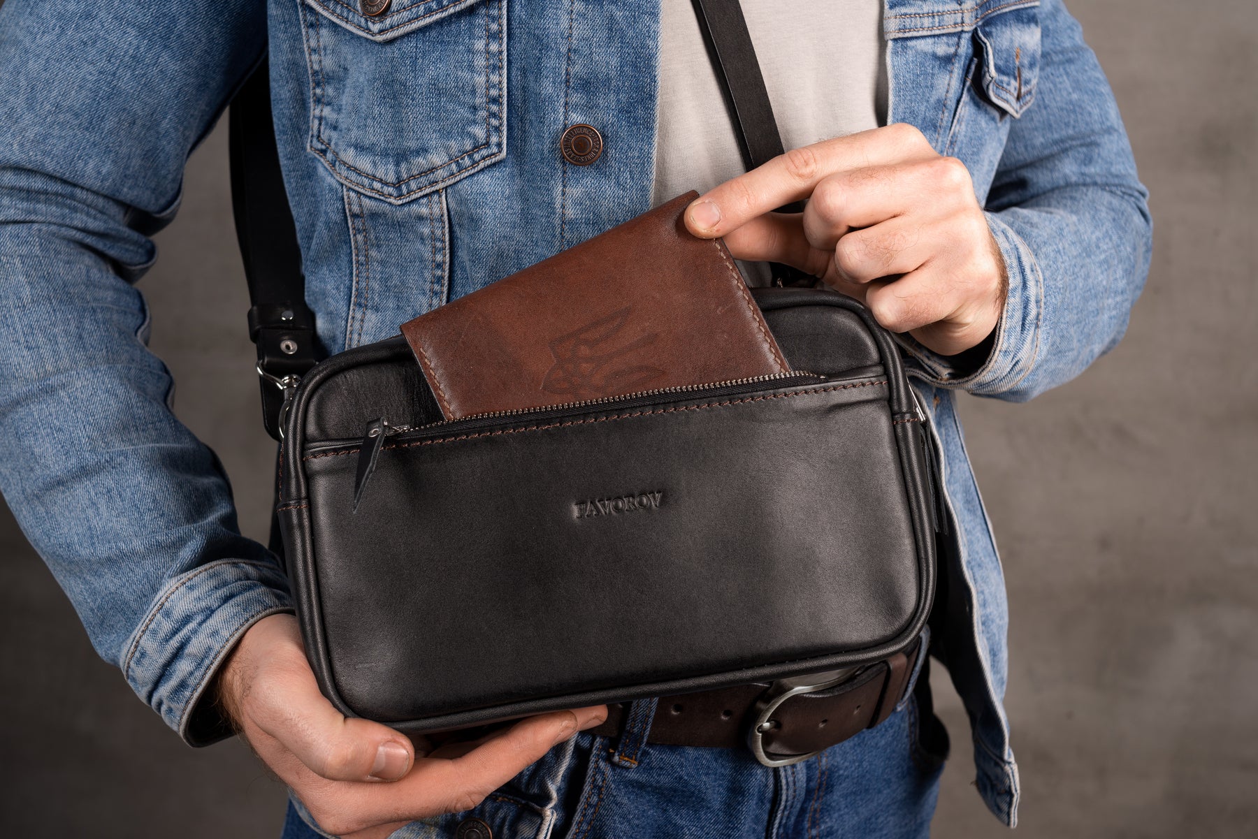 Personalized men shoulder bag, Handmade Leather Mens Bag Crossbody