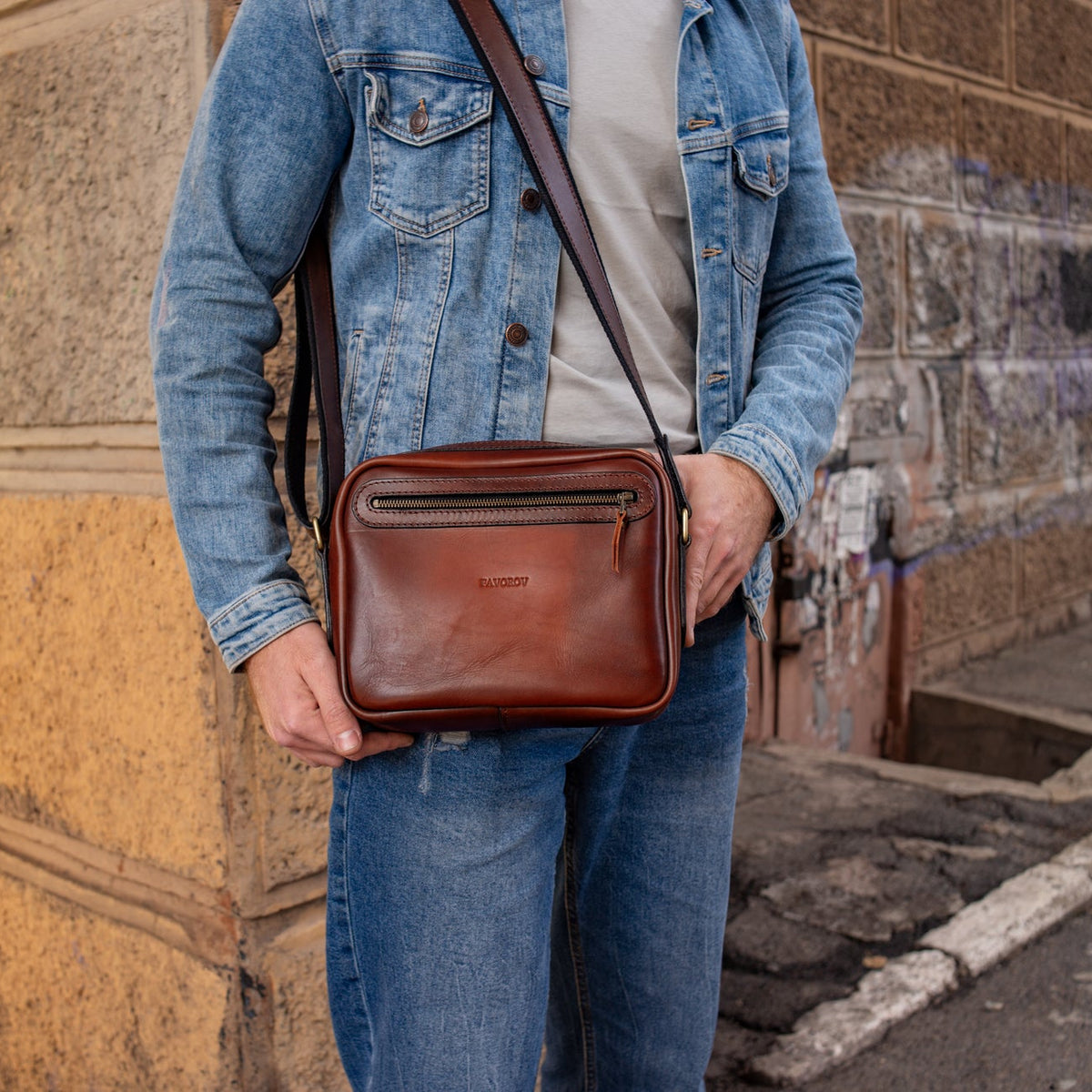 Personalized Full Grain Leather bag, Shoulder Crossbody Bag