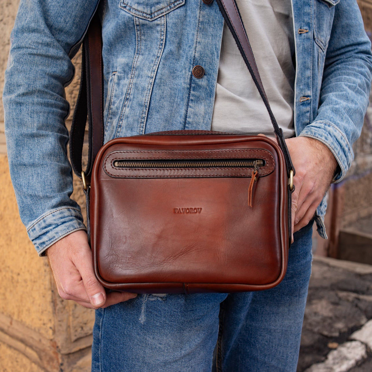 Personalized Full Grain Leather bag, Shoulder Crossbody Bag