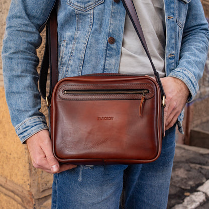Personalized Full Grain Leather bag, Shoulder Crossbody Bag