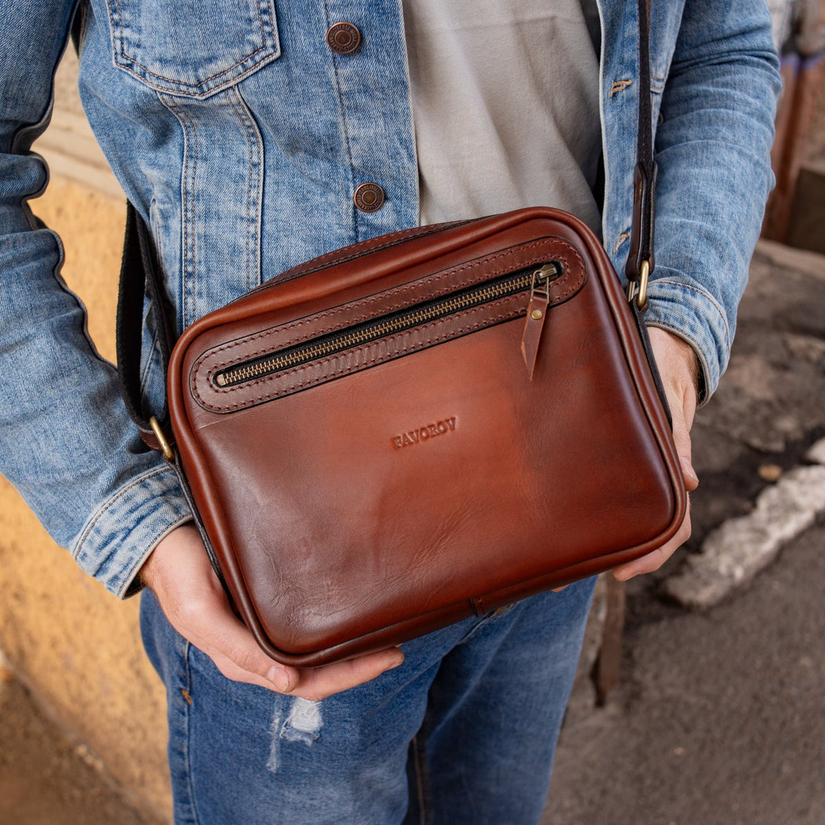 Personalized Full Grain Leather bag, Shoulder Crossbody Bag