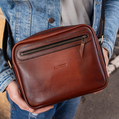 Personalized Full Grain Leather bag, Shoulder Crossbody Bag