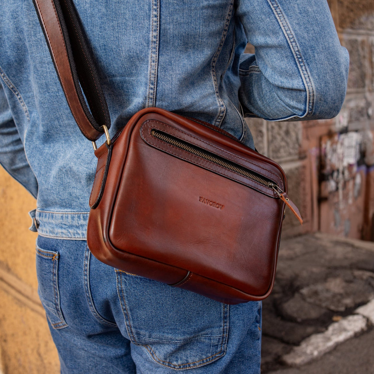 Personalized Full Grain Leather bag, Shoulder Crossbody Bag