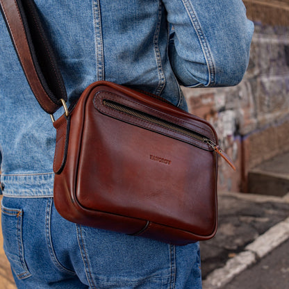 Personalized Full Grain Leather bag, Shoulder Crossbody Bag