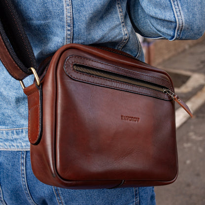 Personalized Full Grain Leather bag, Shoulder Crossbody Bag