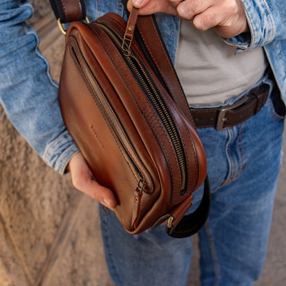 Personalized Full Grain Leather bag, Shoulder Crossbody Bag