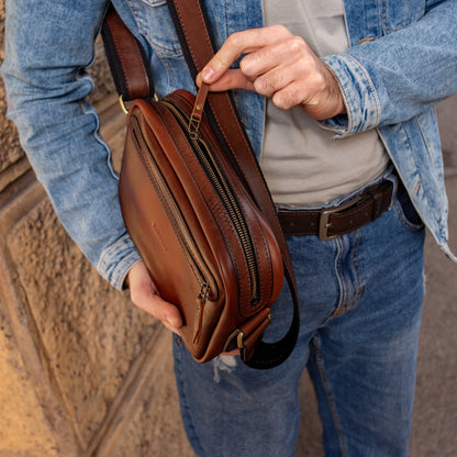 Personalized Full Grain Leather bag, Shoulder Crossbody Bag
