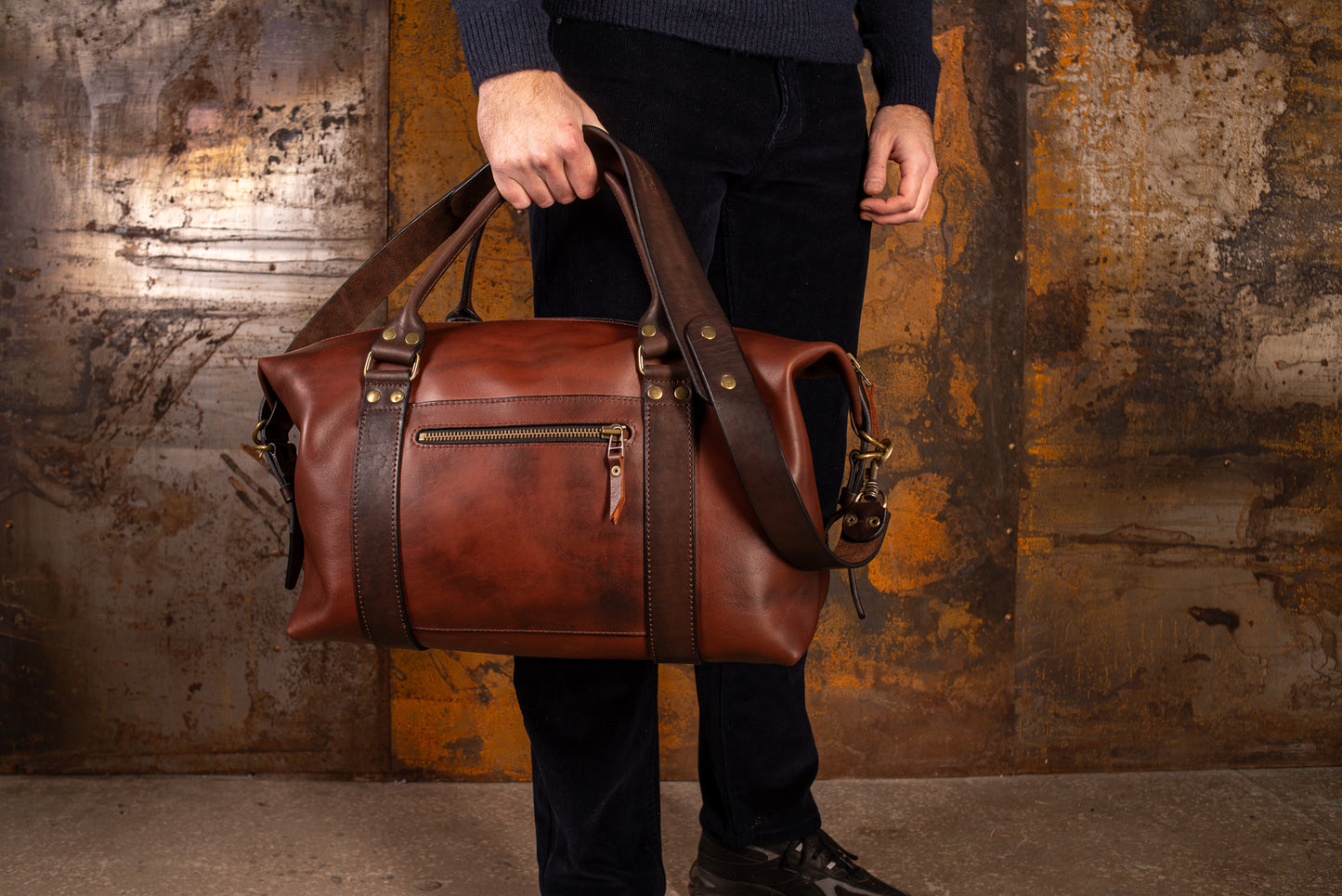 Leather Travel Bag for Men, Anniversary Gift for Husband, Leather Weekender Bag, Personalized Leather Duffel Bag, Full Grain Leather Gym Bag