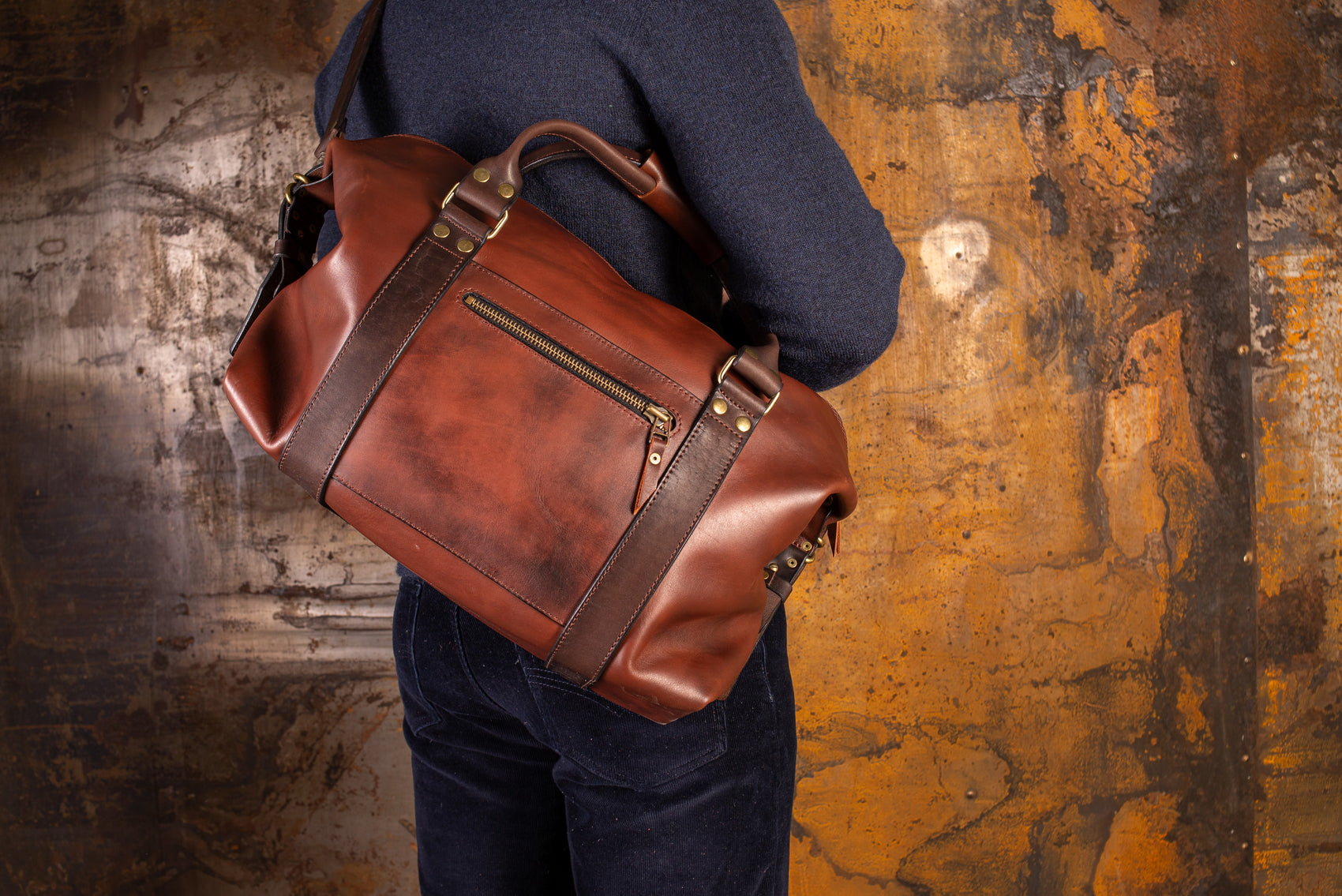 Leather Travel Bag for Men, Anniversary Gift for Husband, Leather Duffel Bag