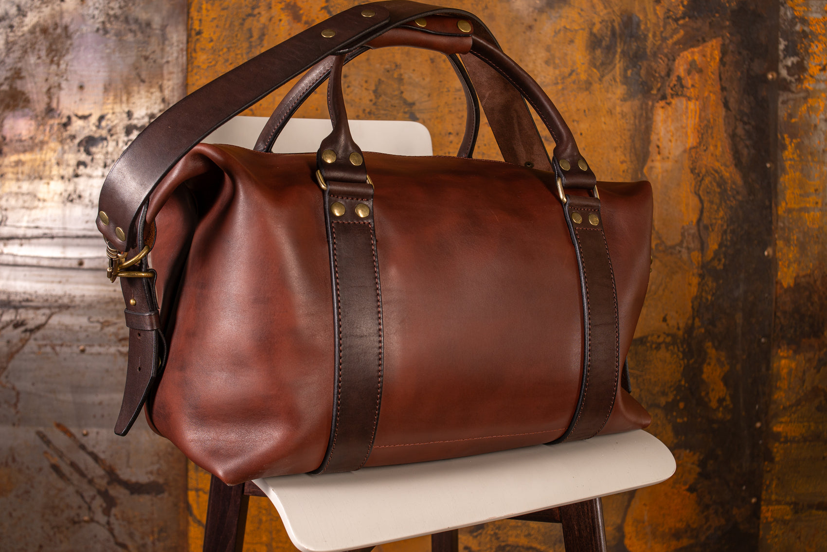 Leather Travel Bag for Men, Anniversary Gift for Husband, Leather Duffel Bag