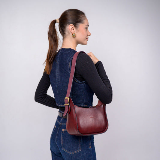 Womens leather bag, Full Grain Leather shoulder bag, Gift for Women, Burgundy leather bag